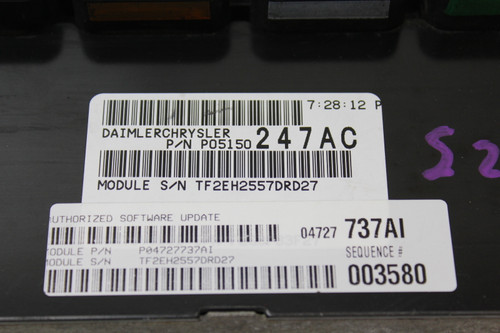 08-09 Dodge Caravan 05150247AC Computer Brain Engine Control ECU ECM EBX Module