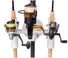 SeaSucker Pro Series 3-Rod Holder with 3 fishing rods in holder, front view