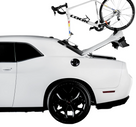 Talon - Single Bike Rack 2-PACK Edition installed on the rear window of a Dodge Coupe but can still open the rear boot with the bike mounted.
