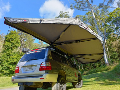 Rugged 4x4 Platinum 2.5m 180 Semi Automatic Opening Awning (Fabric UVE95+%)