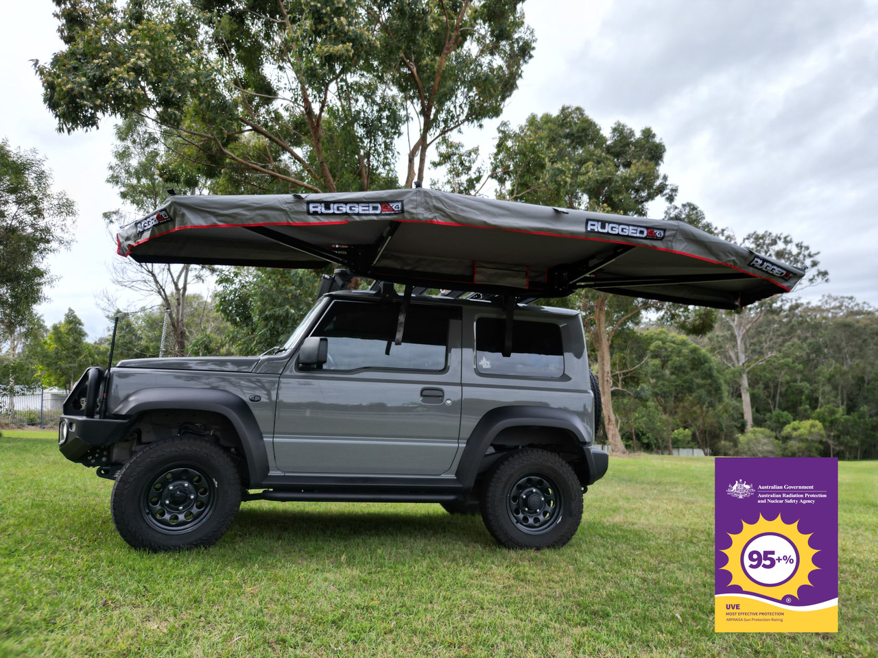 Rugged 4x4 Platinum 1.5m Semi Automatic 180 Degree Awning (Fabric UVE95+%)