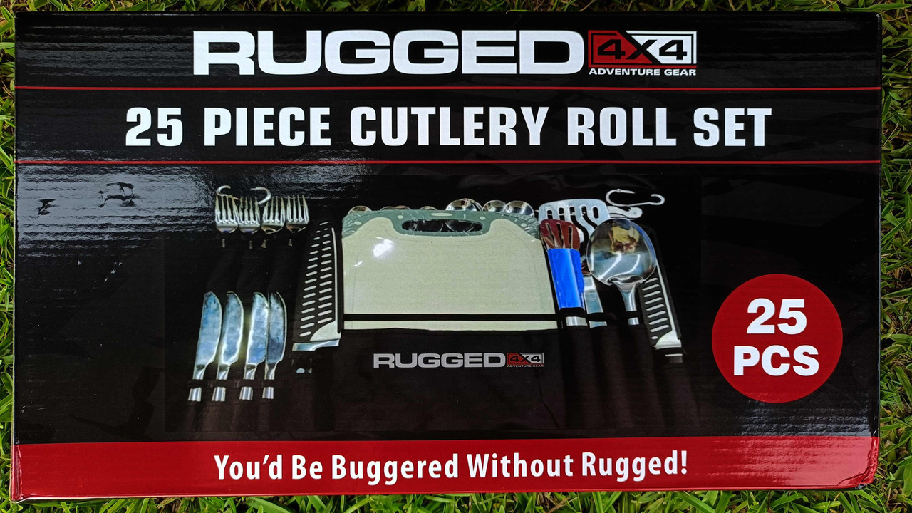 Rugged 4x4 Adventure Gear 25pc Cutlery Roll  Rugged 4x4 Adventure Gear 25pc Cutlery Roll