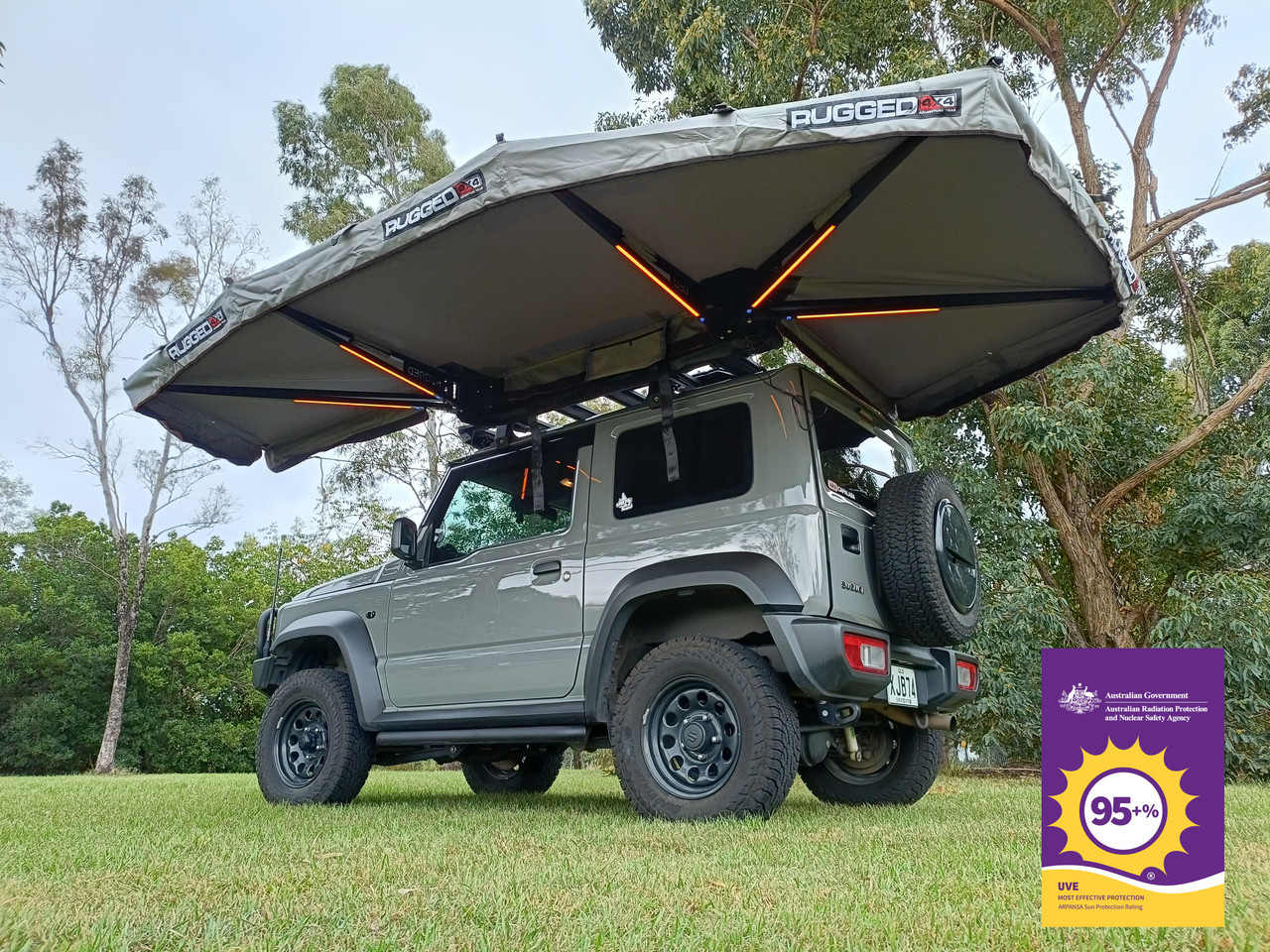 Rugged 4x4 Platinum 1.5m 270 Semi-automatic Opening Awning ( Fabric UVE95+%)