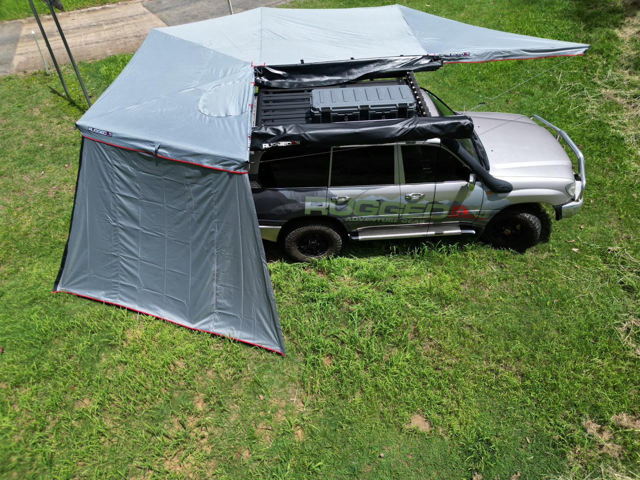 Rugged 4x4 Adventure Gear 2.1m Individual Awning Wall (Red Trim)  Rugged 4x4 Adventure Gear 2.1m Individual Awning Wall (Red Trim)