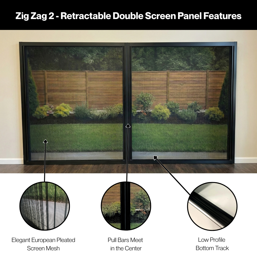 Zig Zag Double Retractable Screen for Large Openings | Genius®