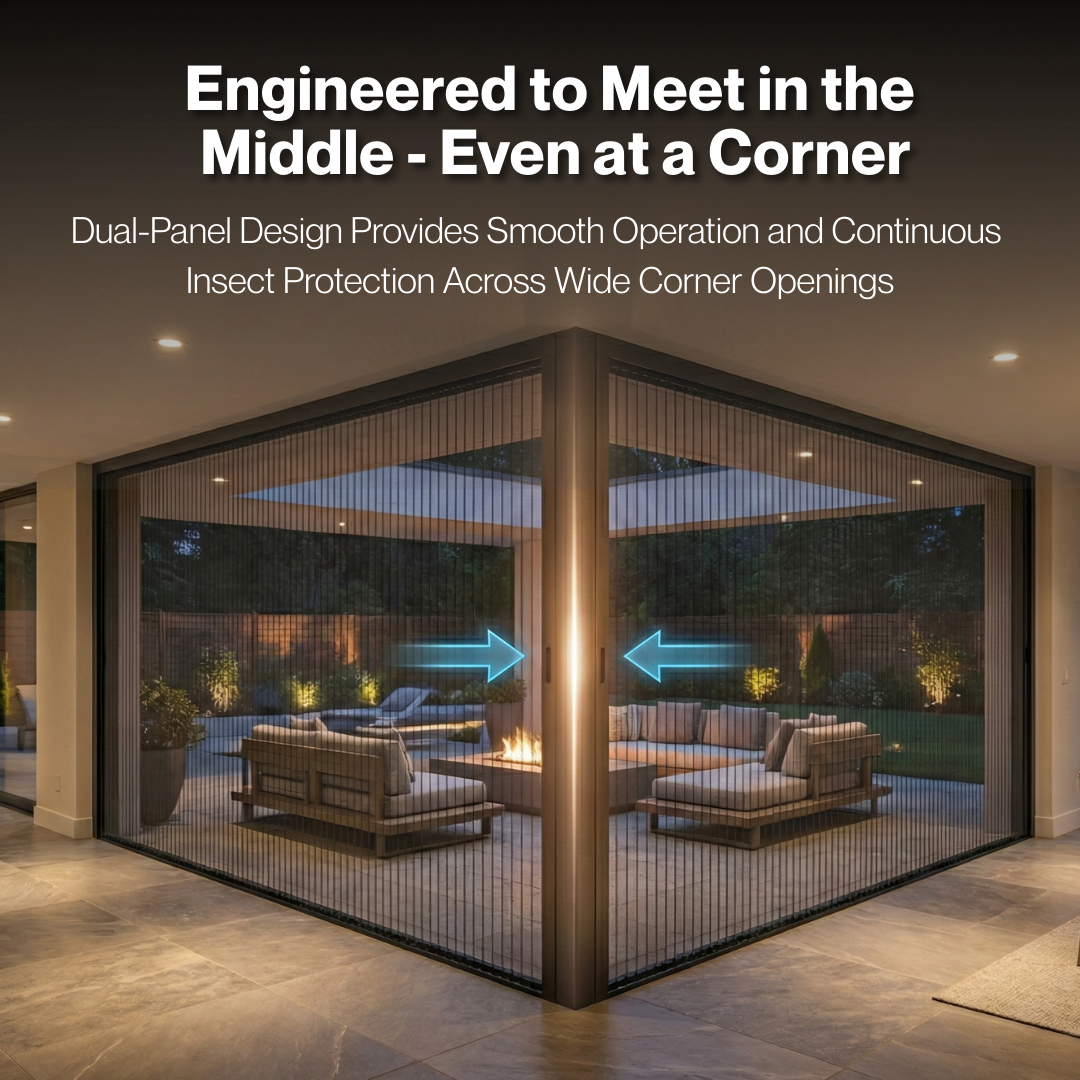 Zig Zag Double Retractable Screen for Large Openings | Genius®