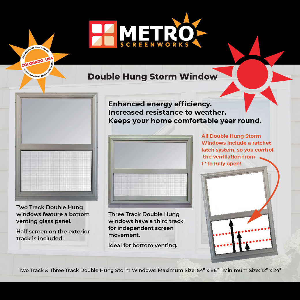 Storm Windows - 2-Track Double Hung - METRO SCREENWORKS