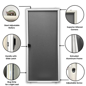 Superior Sliding Screen Door - Assembled