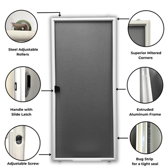 Superior Sliding Screen Door - Assembled