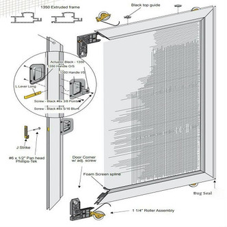 SUPERIOR EXTRUDED Sliding Screen Door   UNASSEMBLED