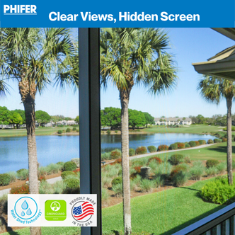 Application of UltraVue screen looking out at a body of water