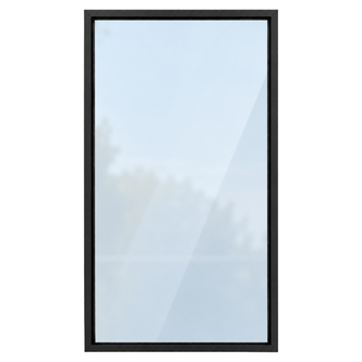 Tempered glass panel with black frame