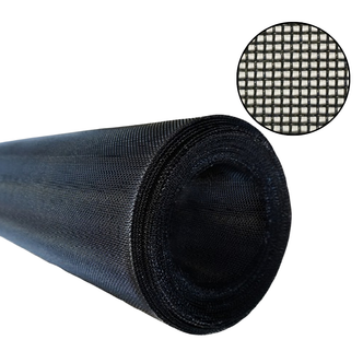 Black Stainless steel roll with swatch sample in the corner 