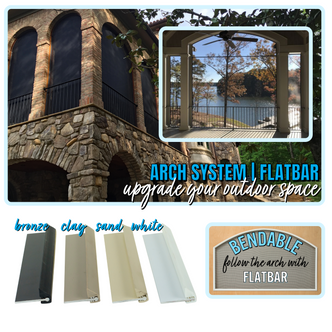 SCREENEZE FLATBAR system is perfect for arched porch enclosures. 