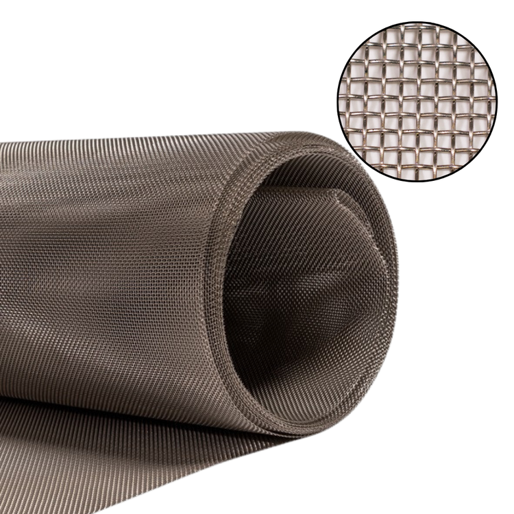 Stainless steel roll with swatch sample in the corner 