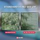 Side-by-side comparison of standard window screen vs 20x20 no-see-um screen showing tighter weave to block gnats, sandflies, and other tiny insects.
