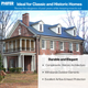 Historic brick home with screened porch using Phifer Brite Bronze mesh, complementing traditional architecture while providing airflow and insect protection.