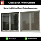 Stainless steel gives a cleaner look than bars 