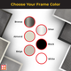 choose your frame color with different frame color swatches