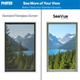 See more of your view with SeeVue. Visibility comparison between standard screen and SeeVue.