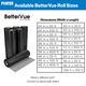 BetterVue roll sizes chart