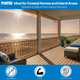 Oceanfront porch screened with Phifer Brite Bronze mesh demonstrating resistance to salty air, outdoor elements, and coastal weather conditions.