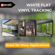 Versatile white vinyl tracking used in sliding glass doors, screened-in porches, and large windows. Ideal for residential or commercial applications. Metro Screenworks vinyl tracking solutions.