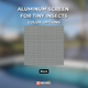 Aluminum screen mesh for tiny insects shown in black color swatch, offering a sleek, modern appearance while delivering small insect protection, superior airflow, and unobstructed views for screened porches and windows.
