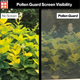 Pollen guard screen mesh visibility
