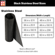 Black Stainless steel roll sizes