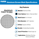 Aluminum Insect Screen specifications