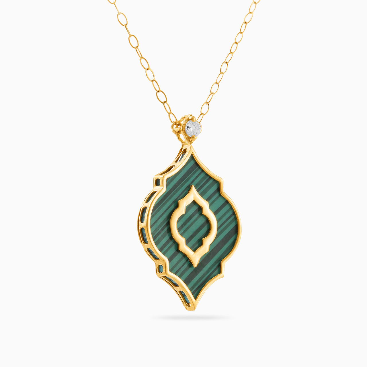 Arabesque Diamond & Green Stones Necklace in 18K Gold - 2 https://cdn11.bigcommerce.com/s-h0pydczb5e/images/stencil/1280w/products/1249/4176/111405120098-2__72481.1746015409.jpg