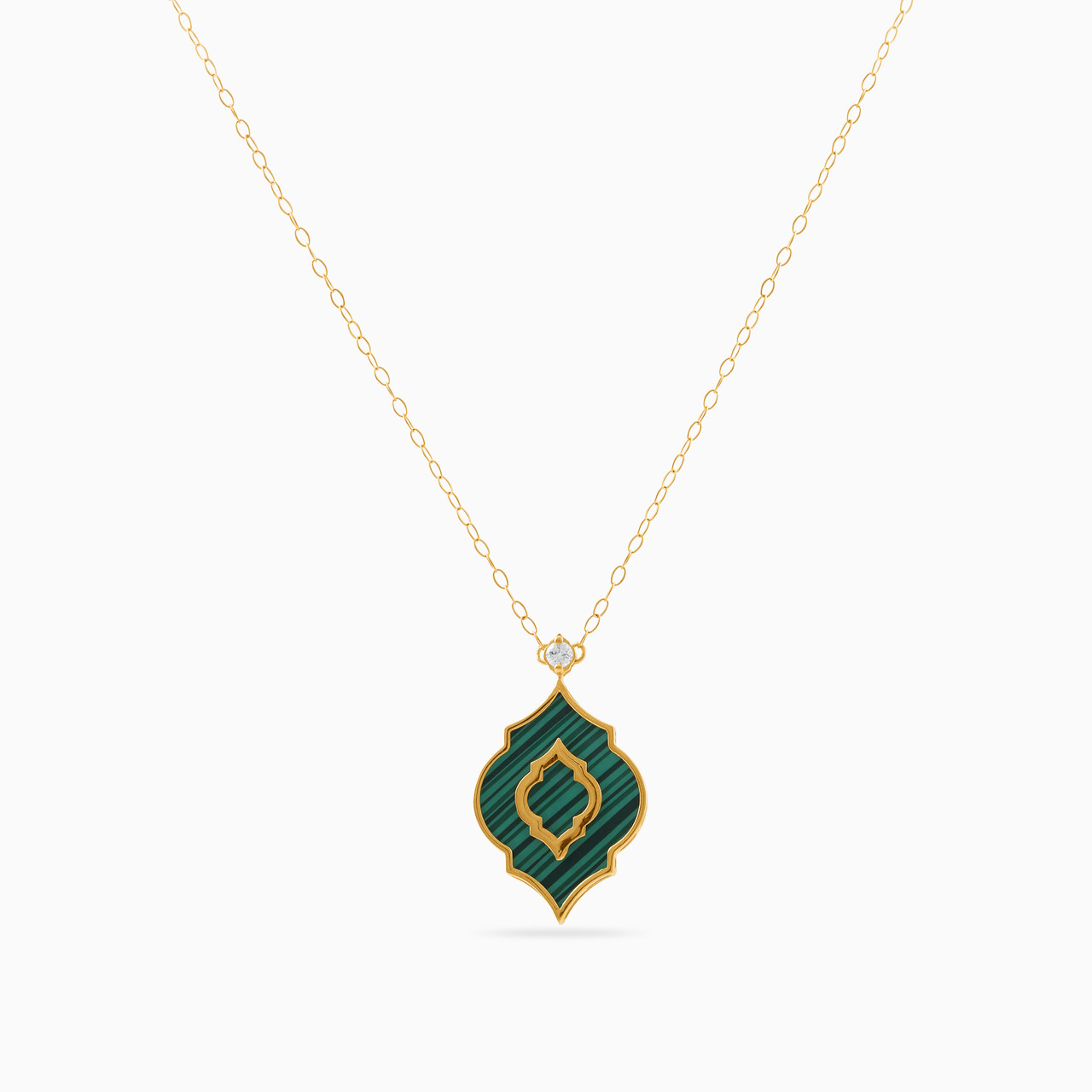 Arabesque Diamond & Green Stones Necklace in 18K Gold - 3 https://cdn11.bigcommerce.com/s-h0pydczb5e/images/stencil/1280w/products/1249/4177/111405120098-3__29325.1746015410.jpg
