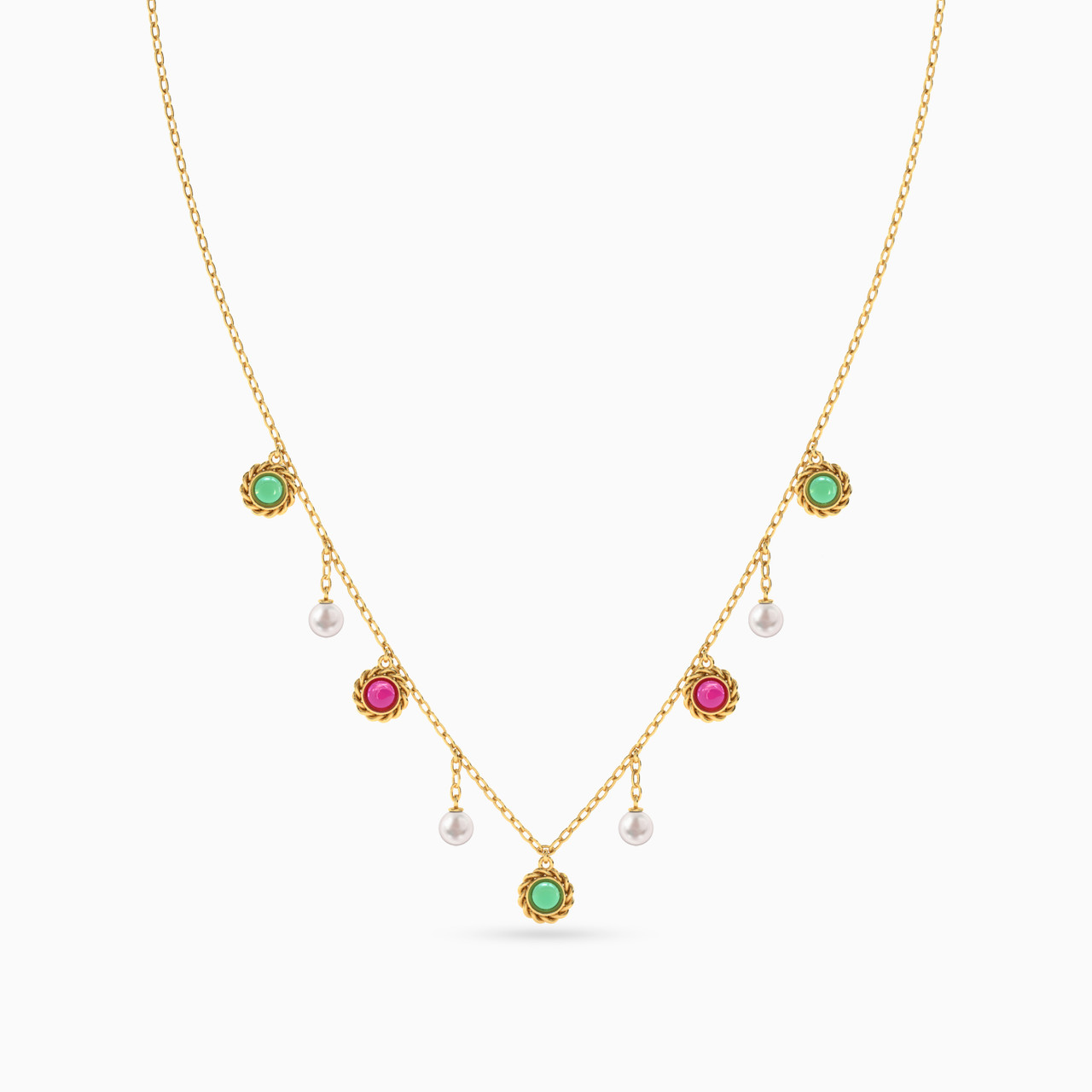 Circle Pearl & Colored Stones Charms Necklace in 18K Gold - 3 https://cdn11.bigcommerce.com/s-h0pydczb5e/images/stencil/1280w/products/1253/4188/111404180391-3__29388.1736423401.jpg