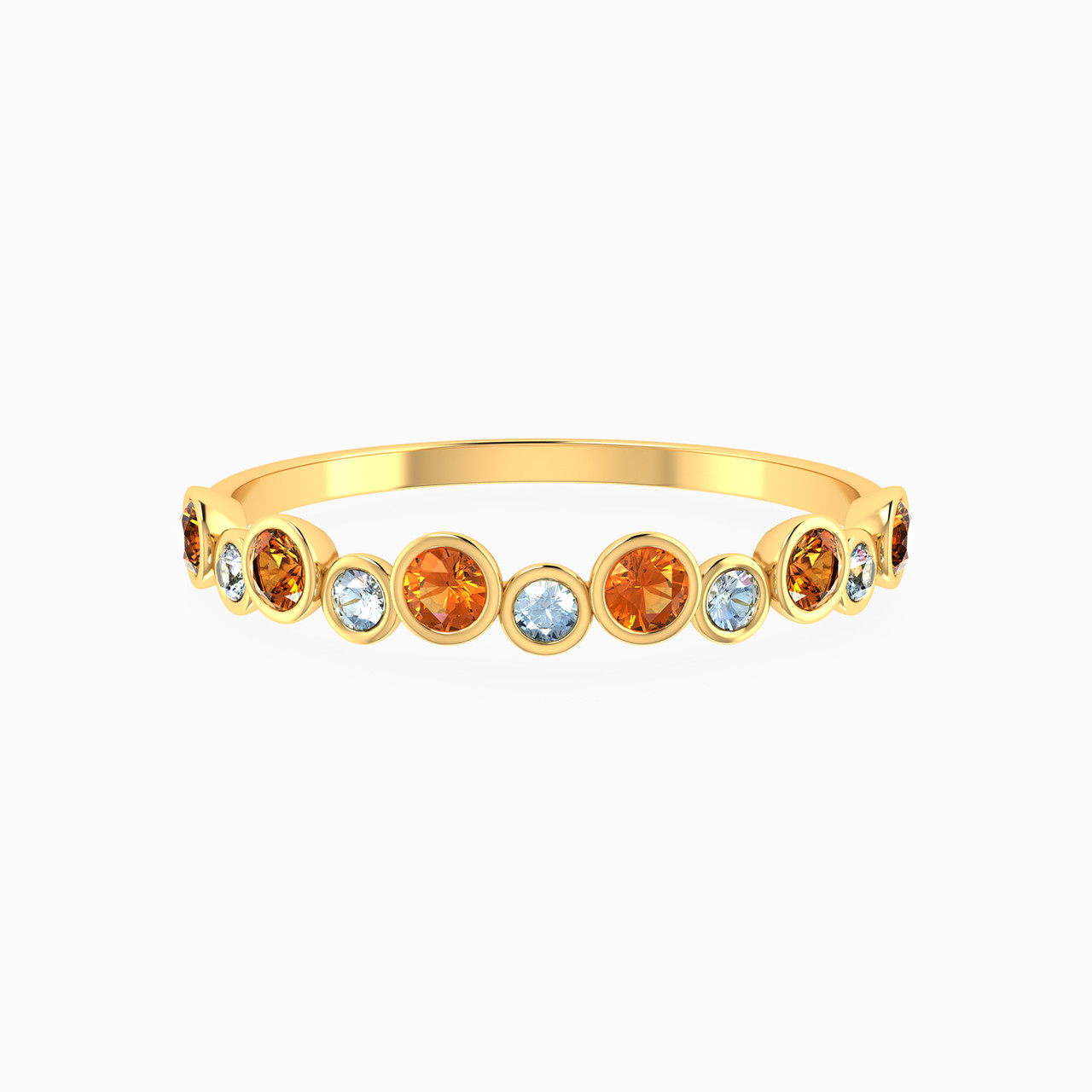 Round Shaped Colored Stones Statement Ring in 18K Gold Round Shaped Colored Stones Statement Ring in 18K Gold