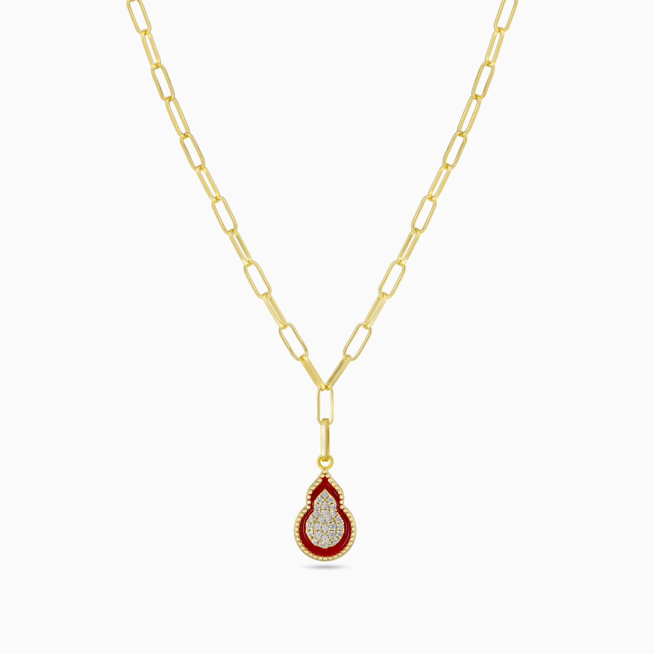 Pear Enamel Coated Gold Plated Necklace - 3 https://cdn11.bigcommerce.com/s-h0pydczb5e/images/stencil/1280w/products/2387/8446/GN14448A-3__61868.1720952895.jpg