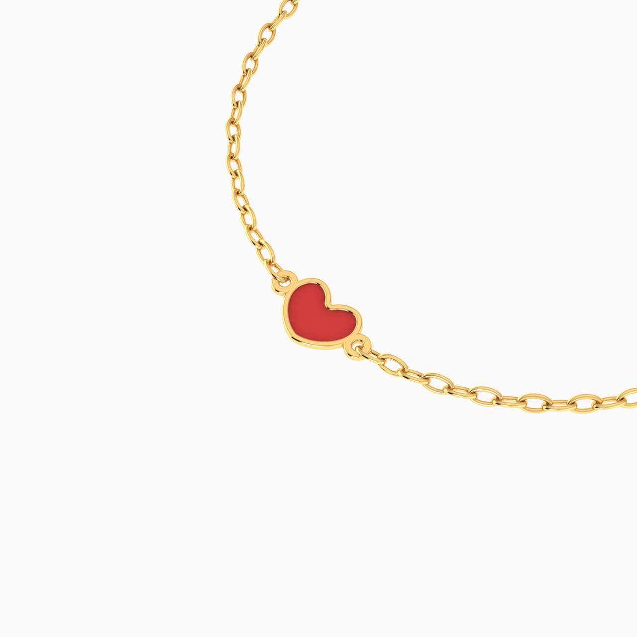 Kids Heart Chain Bracelet in 18K Gold - 3 Kids Heart Chain Bracelet in 18K Gold - 3