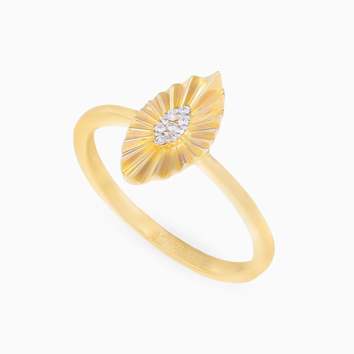 Teaxtured Marquise Diamond Ring in 18K Gold - 3 Teaxtured Marquise Diamond Ring in 18K Gold - 3