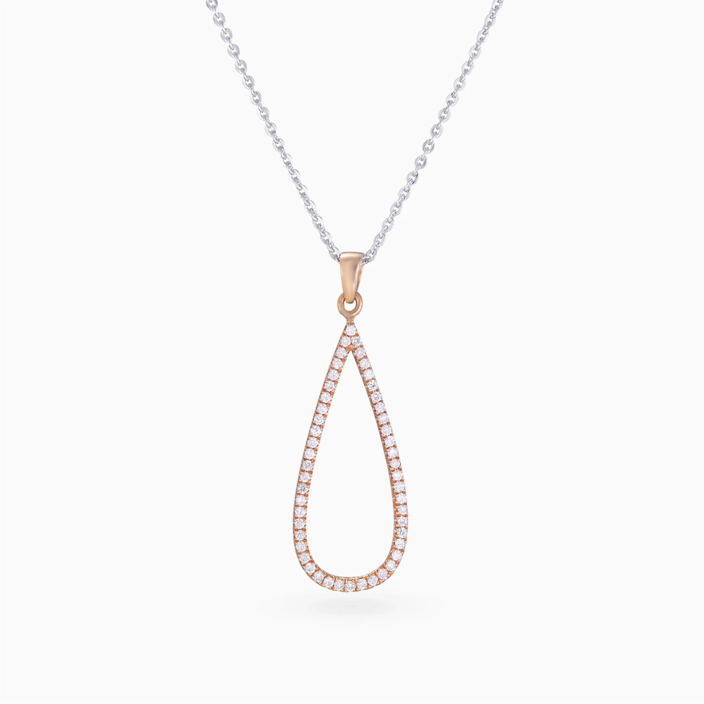 Elongated Teardrop Diamond Necklace in 18K Gold Elongated Teardrop Diamond Necklace in 18K Gold