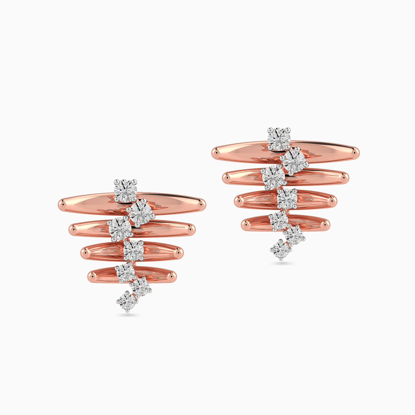 Four Bars Diamond Stud Earrings in 18K Gold Four Bars Diamond Stud Earrings in 18K Gold