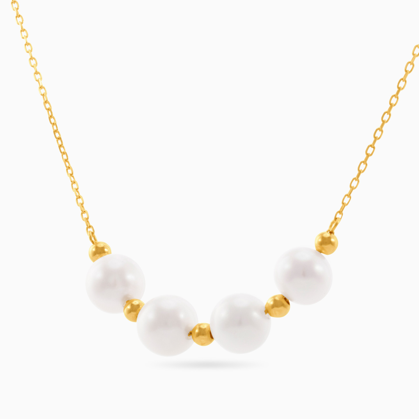 Round Pearl Necklace in 18K Gold - 2 Round Pearl Necklace in 18K Gold - 2