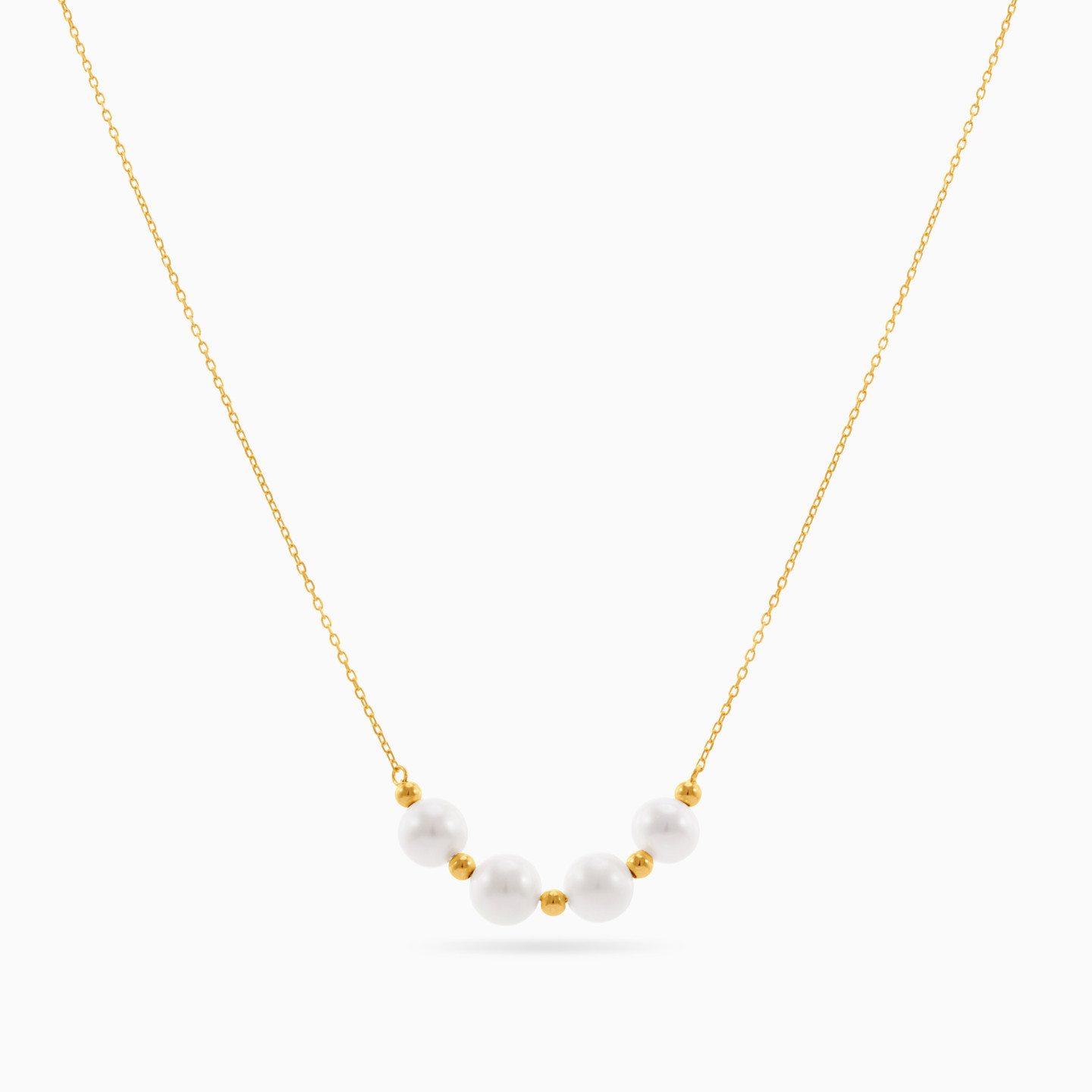 Round Pearl Necklace in 18K Gold - 3 Round Pearl Necklace in 18K Gold - 3