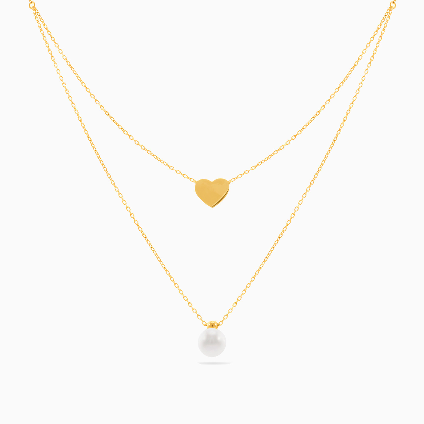 18K Gold Pearl Layered Necklace - 3