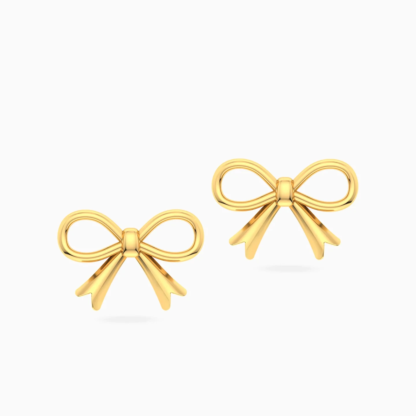 Kids Ribbon Bow Stud Earrings in 18K Gold - 3 Kids Ribbon Bow Stud Earrings in 18K Gold - 3