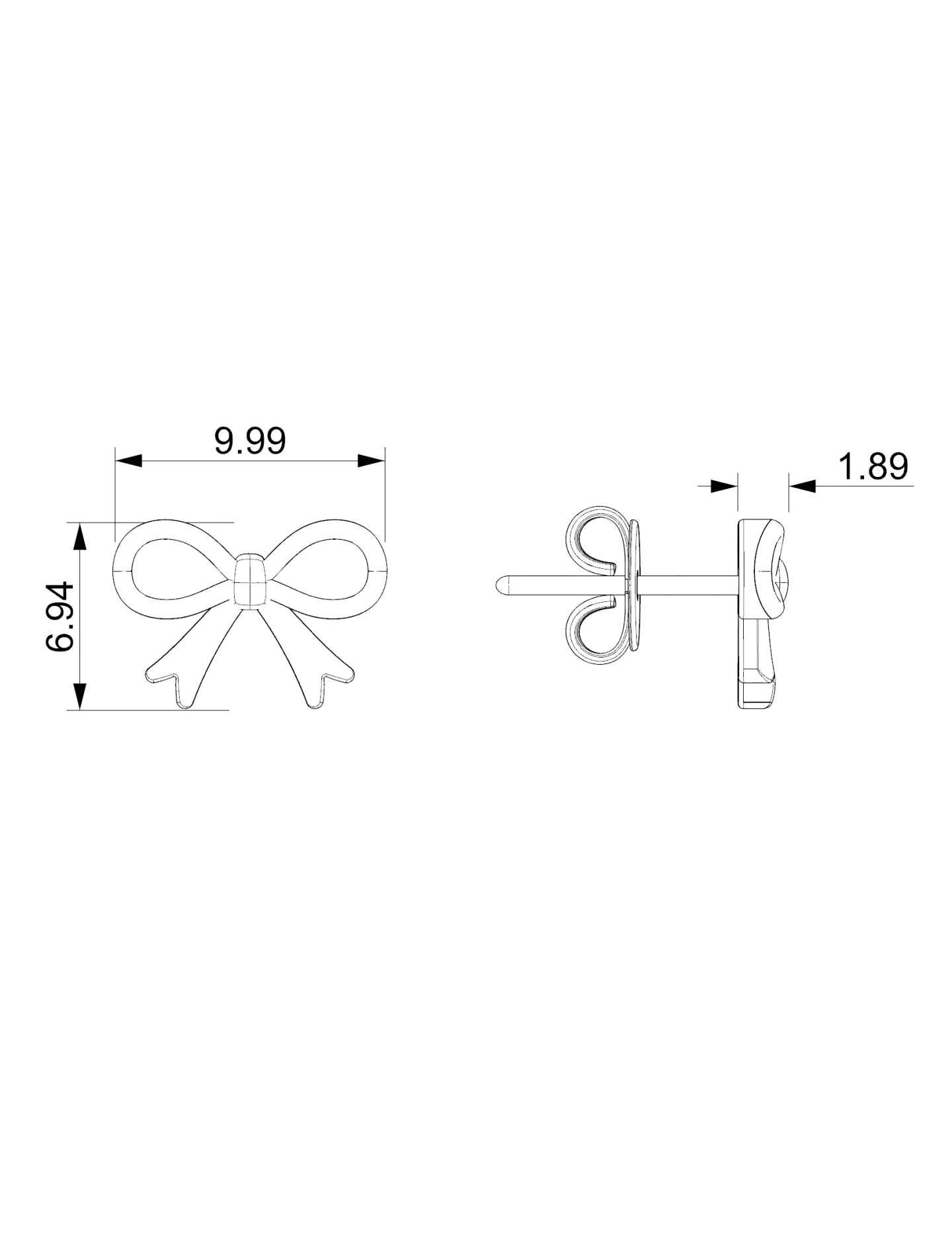 Kids Ribbon Bow Stud Earrings in 18K Gold - 5 Kids Ribbon Bow Stud Earrings in 18K Gold - 5