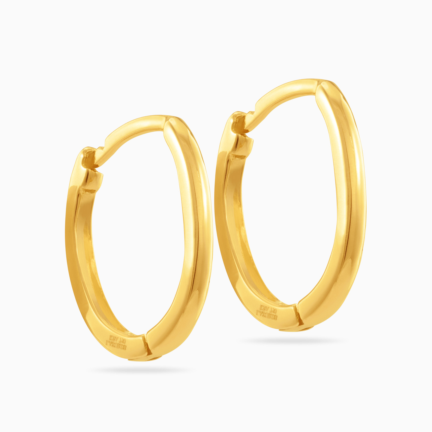 18K Gold Cubic Zirconia Hoop Earrings - 2