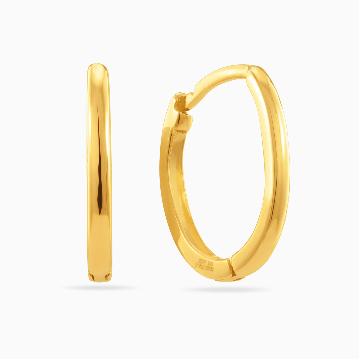 18K Gold Cubic Zirconia Hoop Earrings