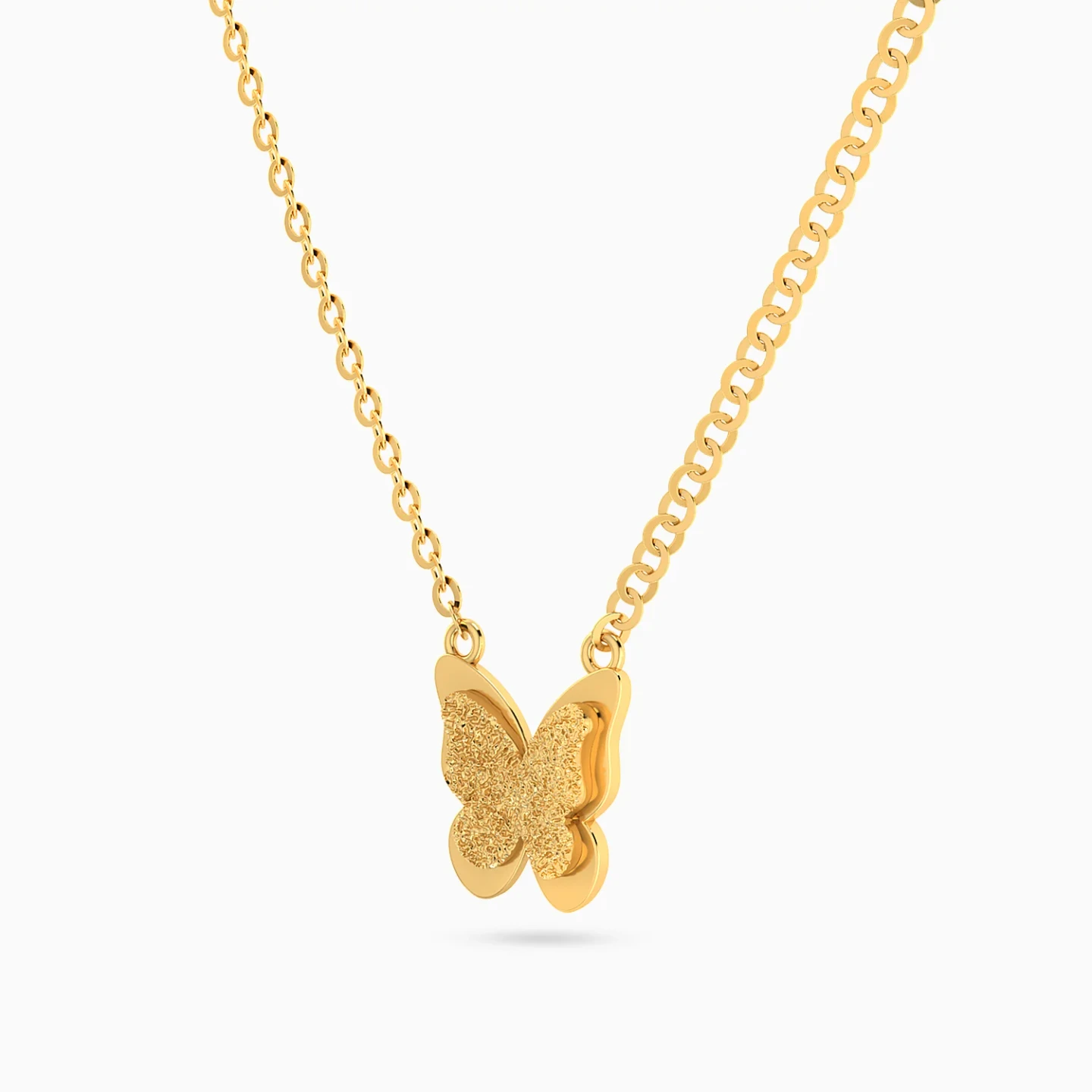 Kids Double Butterfly Pendant Necklace in 18K Gold - 2 Kids Double Butterfly Pendant Necklace in 18K Gold - 2