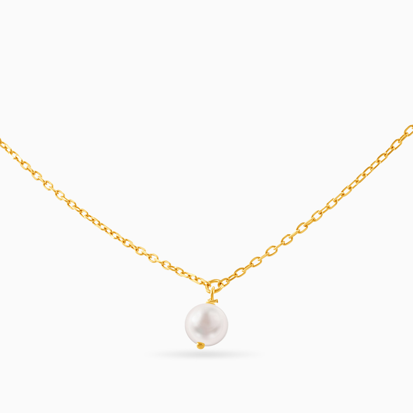 18K Gold Pearl Chain Necklace - 2