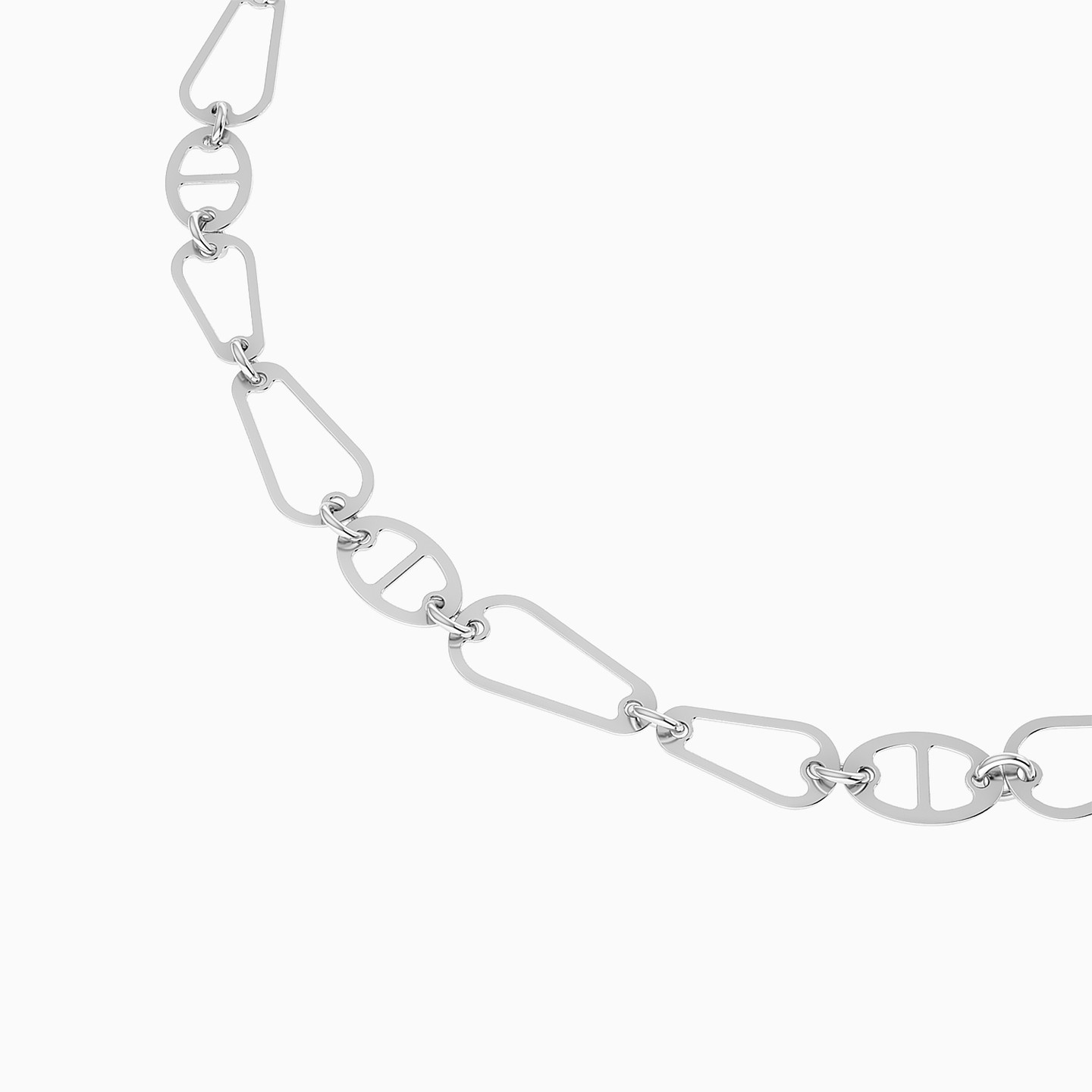 Freeform Links Chain Bracelet in Silver - 4 Freeform Links Chain Bracelet in Silver - 4